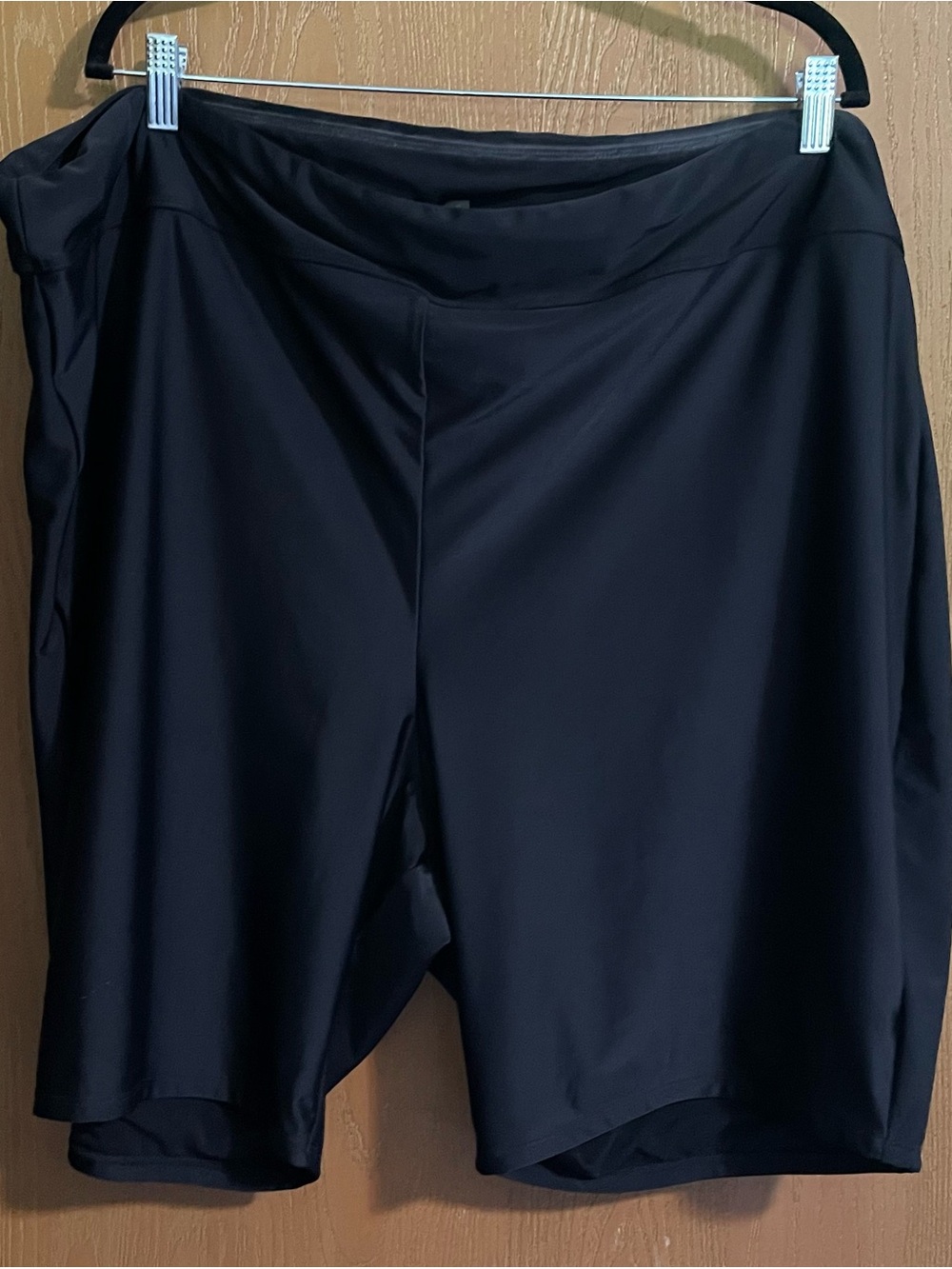 Black Bike Short Swim Trunks for Women